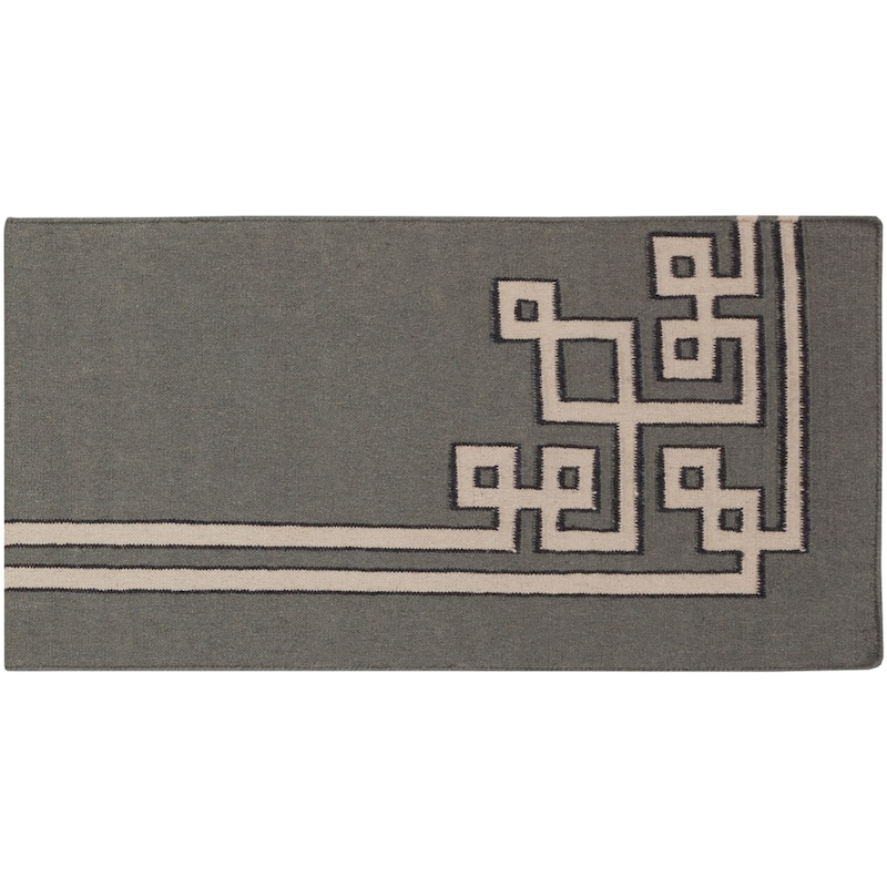 Hand-woven Aitan Flatweave Reversible Dove Grey Wool Area Rug - 8' x 11'