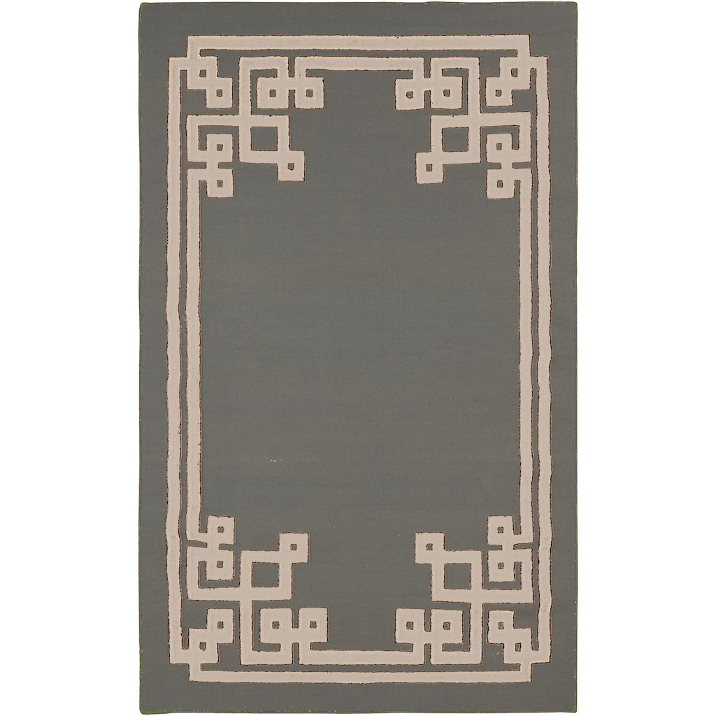 Hand-woven Aitan Flatweave Reversible Dove Grey Wool Area Rug - 8' x 11'