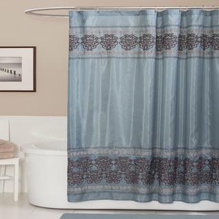 Shop Lush Decor Royal Dynasty Blue/ Brown Shower Curtain 