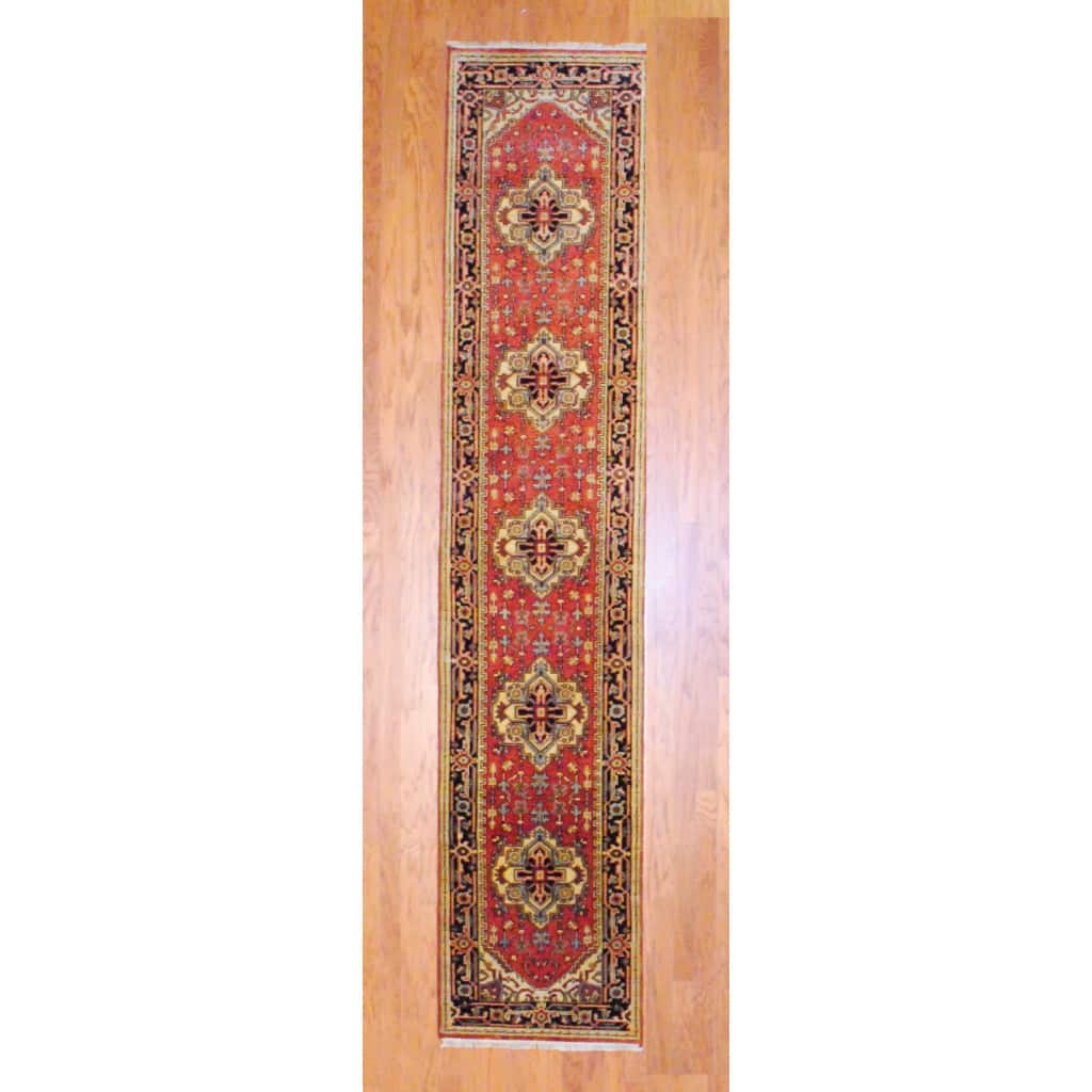 HERAT ORIENTAL 2'6" x 12' Handmade Heriz Wool Rug - 2'6 x 12'