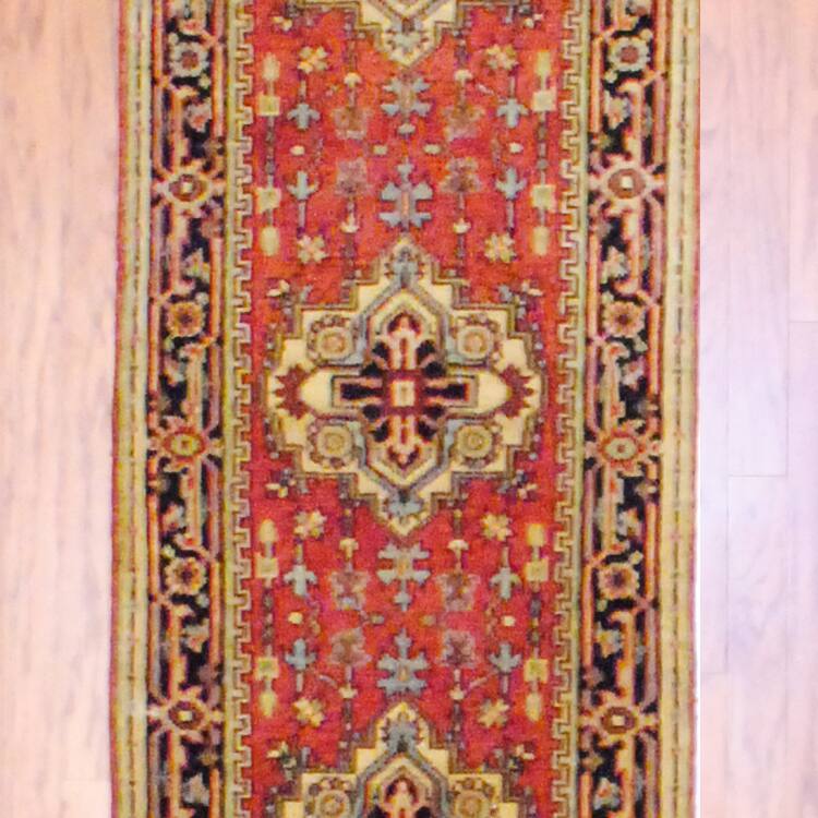 HERAT ORIENTAL 2'6" x 12' Handmade Heriz Wool Rug - 2'6 x 12'