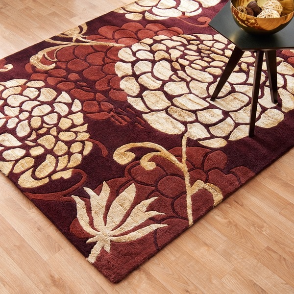 Hand-tufted Jackson Wine Wool Rug - 7'10 x 11'