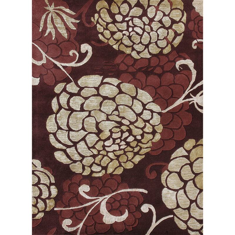 Hand-tufted Jackson Wine Wool Rug