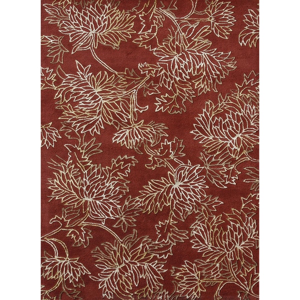 Hand tufted Jackson Red Wool Rug (7'10 x 11'0) Alexander Home 7x9   10x14 Rugs