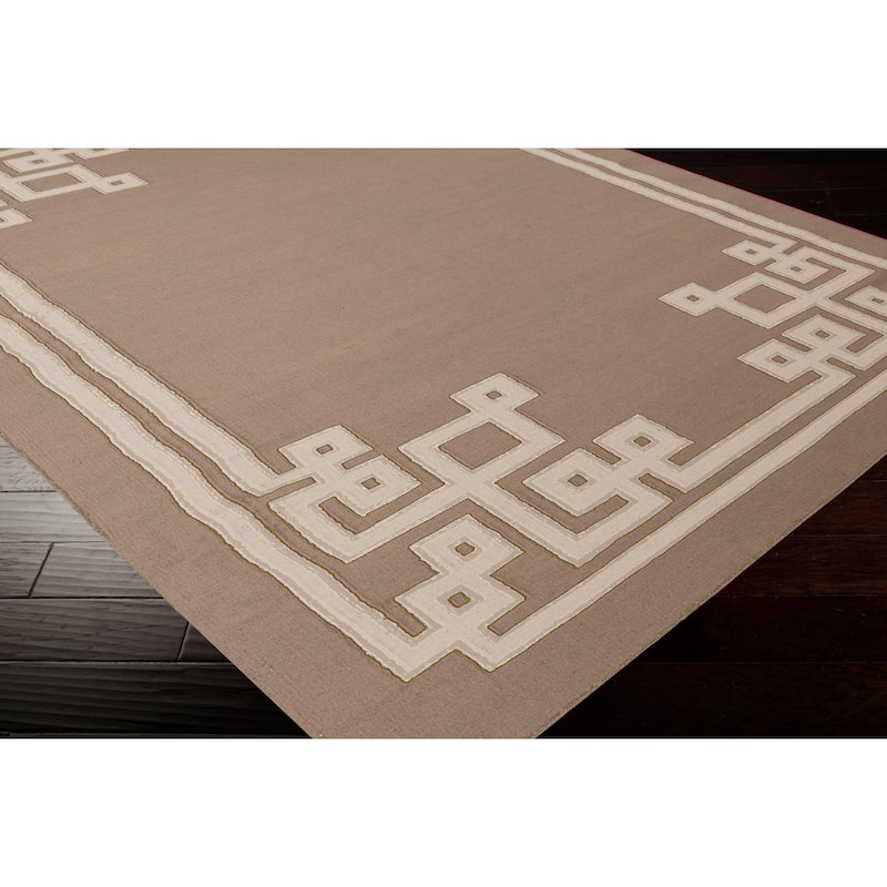 Hand-woven Ackley Reversible Dark Taupe Wool Area Rug - 2' x 3'/Surplus