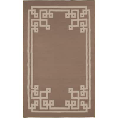 Hand-woven Ackley Reversible Dark Taupe Wool Area Rug - 2' x 3'/Surplus