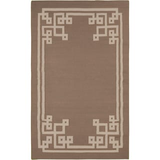 Hand-woven Ackley Reversible Dark Taupe Wool Area Rug - 2' x 3'/Surplus