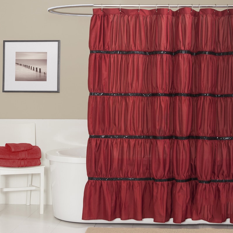 Lush Decor Twinkle Red Shower Curtain Today $34.99 Sale $30.79 Save