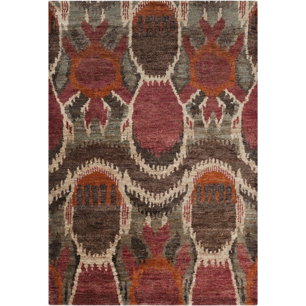 Hand woven Abstract Turbo Red Abstract Hemp Rug (8' x 11') 7x9   10x14 Rugs