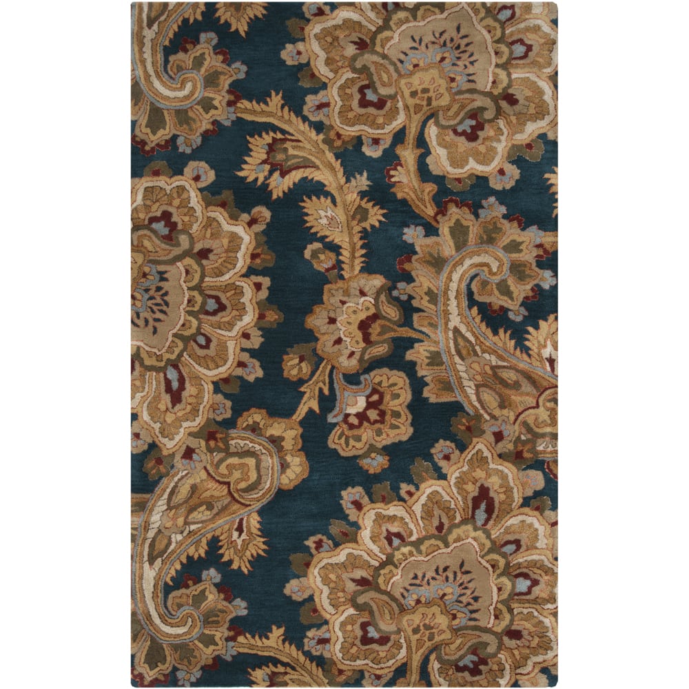 Hand-tufted Transitional Tierralta Blue Floral New Zealand Wool Area Rug - 5' x 8'/Surplus