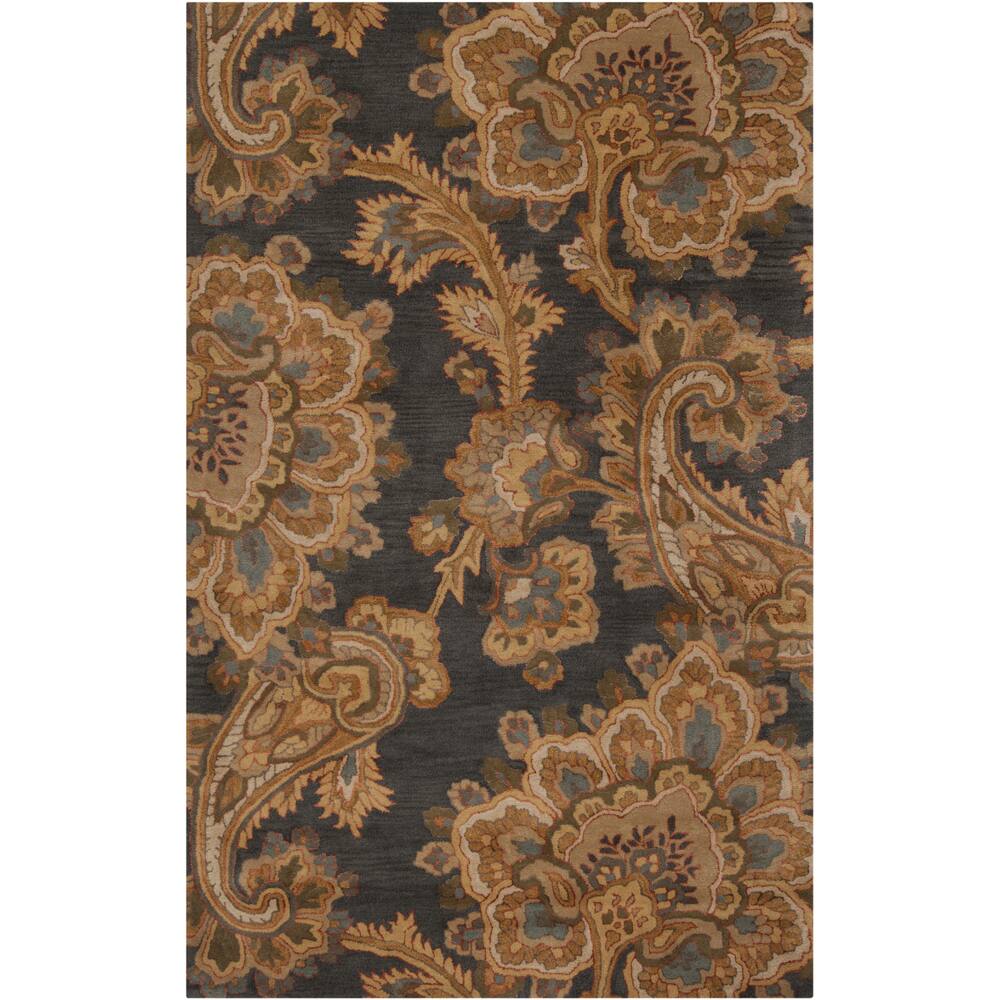 Hand-tufted Transitional Funza Grey Floral New Zealand Wool Area Rug - 8' x 11'