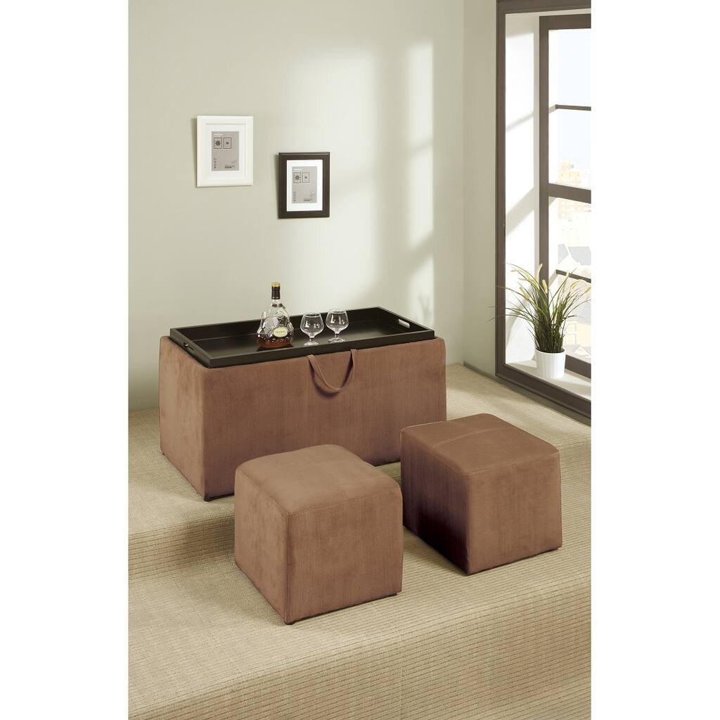 Dillard Tan Butter 3-piece Cocktail Ottoman Set