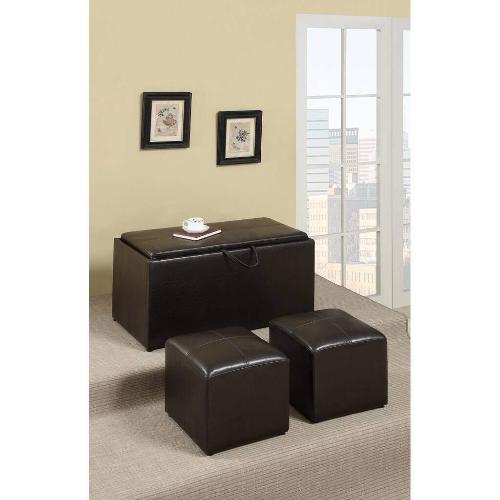 Dillard Brown 3-piece Cocktail Ottoman Set