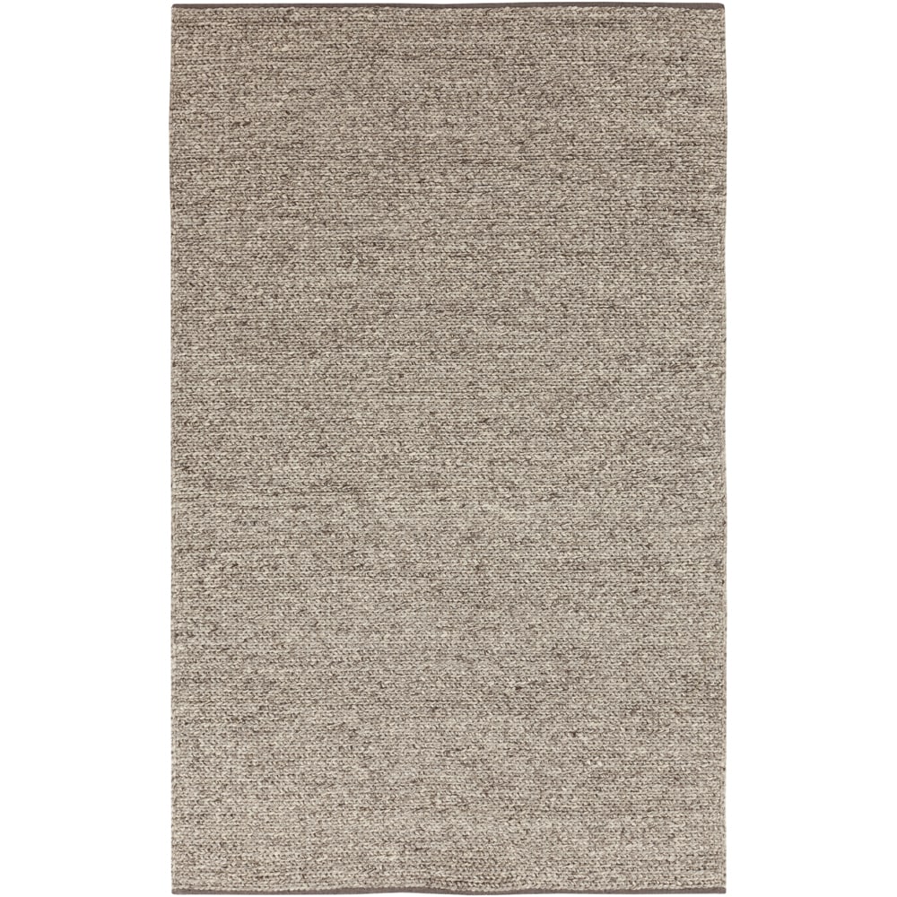 Hand woven Eagan Casual Solid Brown Wool Rug (2 X 3)