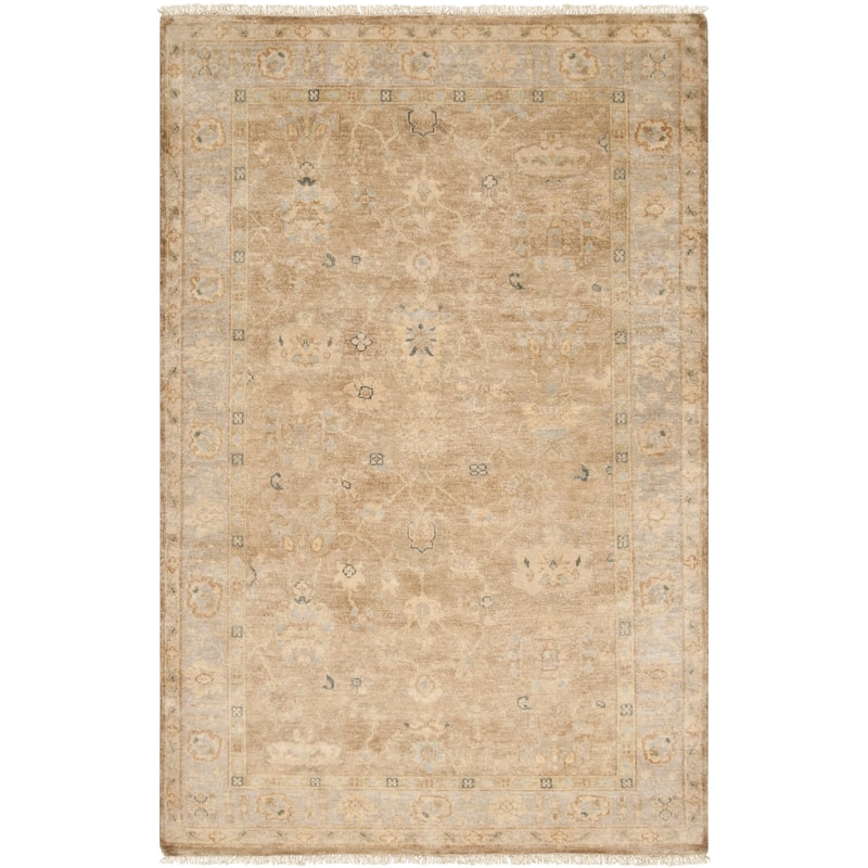 Hand-crafted Minnetrista Traditional Beige Wool Oriental Area Rug - 2' x 3' - 2' x 3'