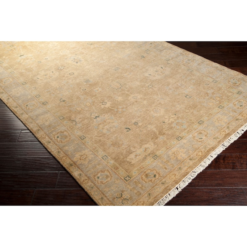 Hand-crafted Minnetrista Traditional Beige Wool Oriental Area Rug - 2' x 3' - 2' x 3'