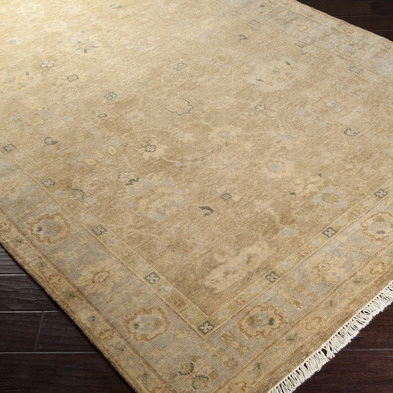 Hand-crafted Minnetrista Traditional Beige Wool Oriental Area Rug - 2' x 3' - 2' x 3'