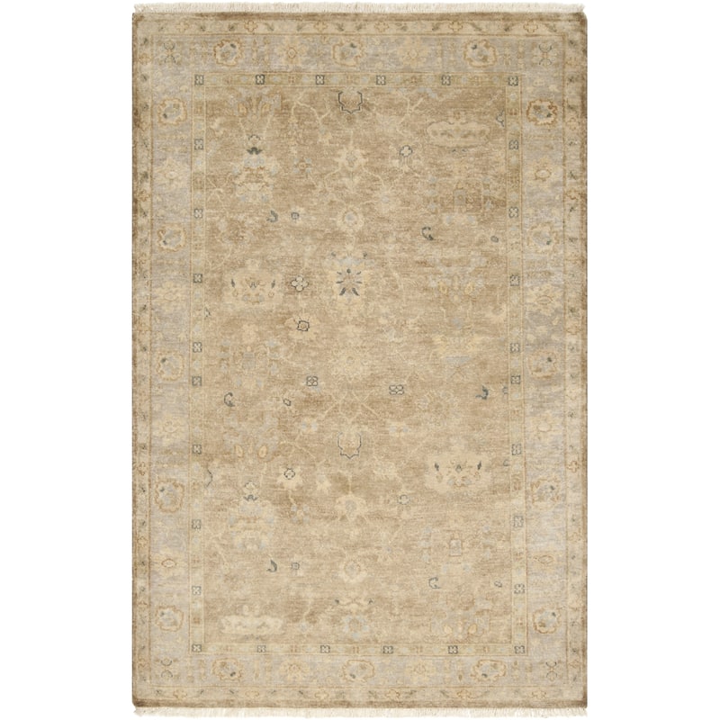 Hand-crafted Minnetrista Traditional Beige Wool Oriental Area Rug - 2' x 3' - 2' x 3'