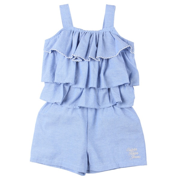 Calvin Klein Toddler Girl's Light Blue Ruffle Romper Calvin Klein Girls' Sets