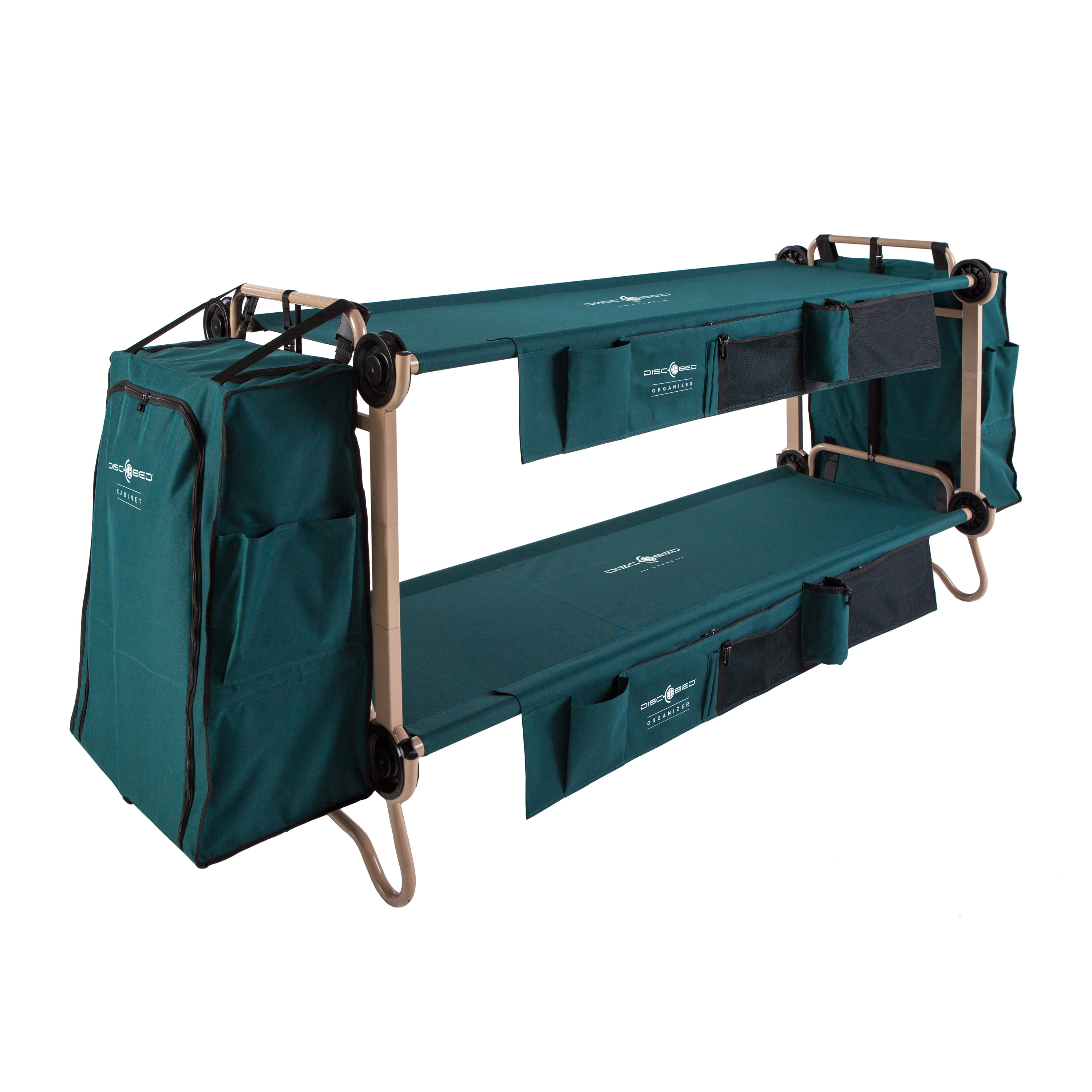 Disc o bed Cam o bunk Large Green Bunk Bed With Leg Extensions And Cabinets