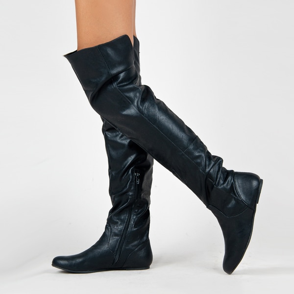 over the knee slouch flat boots