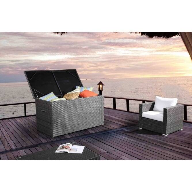 215 Gallon All Weather Wicker Deck Storage Box