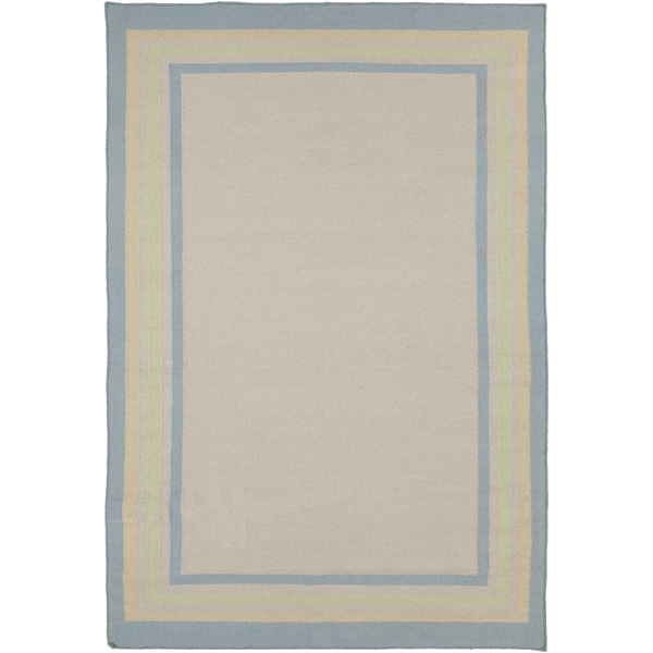 Hand woven Froid Bordered Beige Wool Rug (2 x 3)   15125251