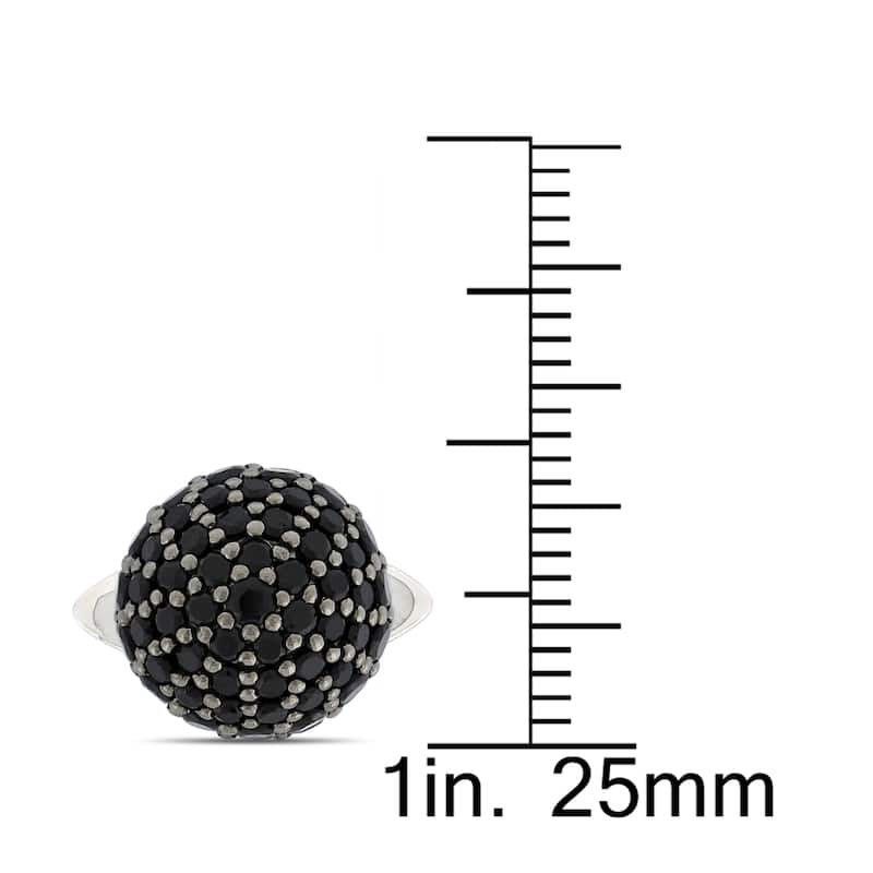 Miadora Sterling Silver Black Spinel Cuff Links