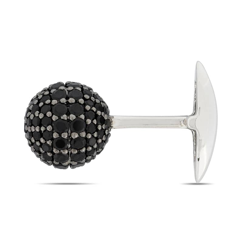 Miadora Sterling Silver Black Spinel Cuff Links