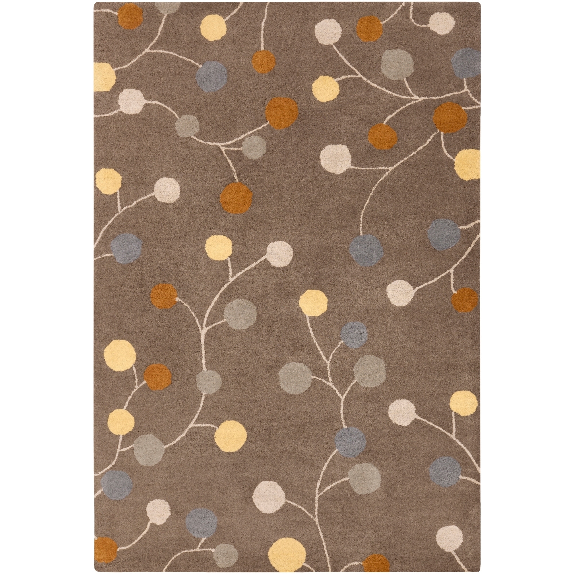 Hand tufted Choteau Brown Floral Wool Rug (4 X 6)