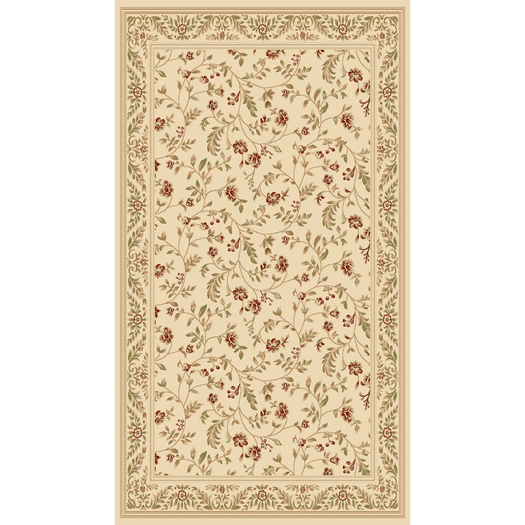 Cream Floral Rug (53 X 74)