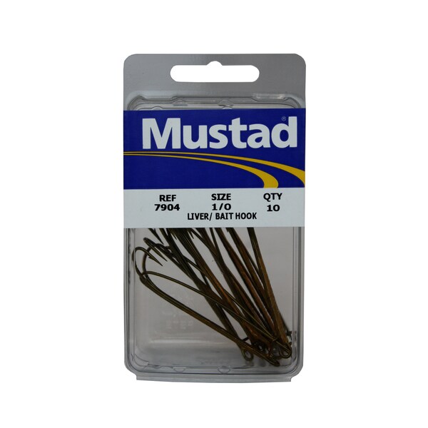 Mustad 1/0 Double Live Bait Hooks (10 Per Pack)