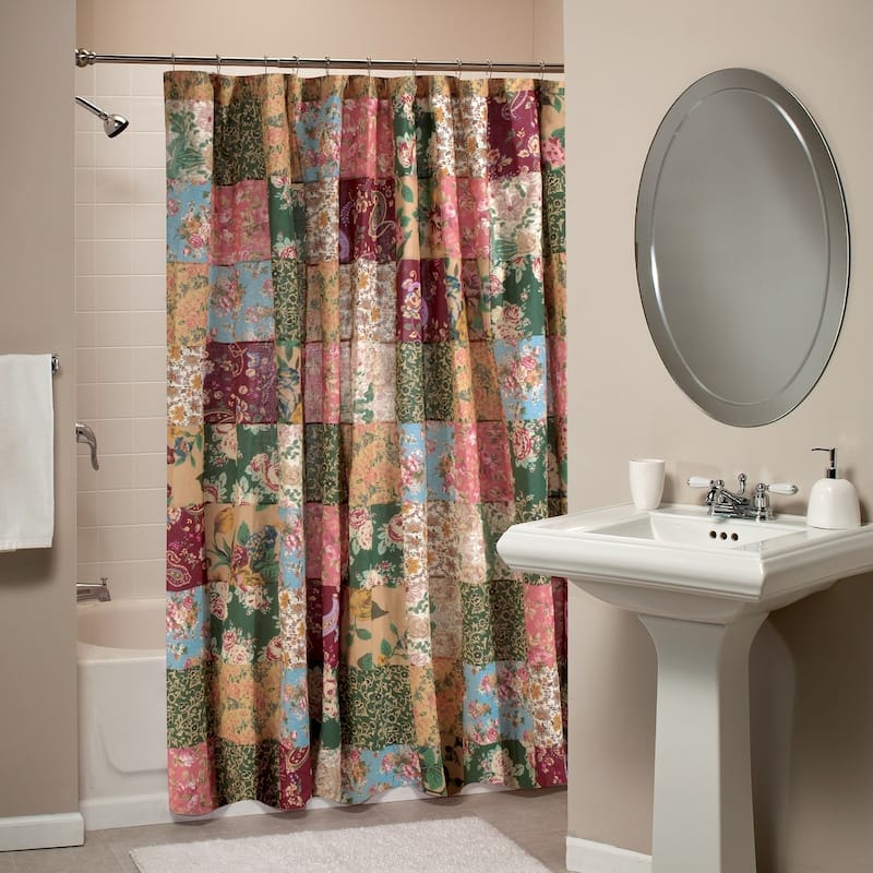 Greenland Home Fashions Antique Chic Authentic Patchwork Cotton Shower Curtain