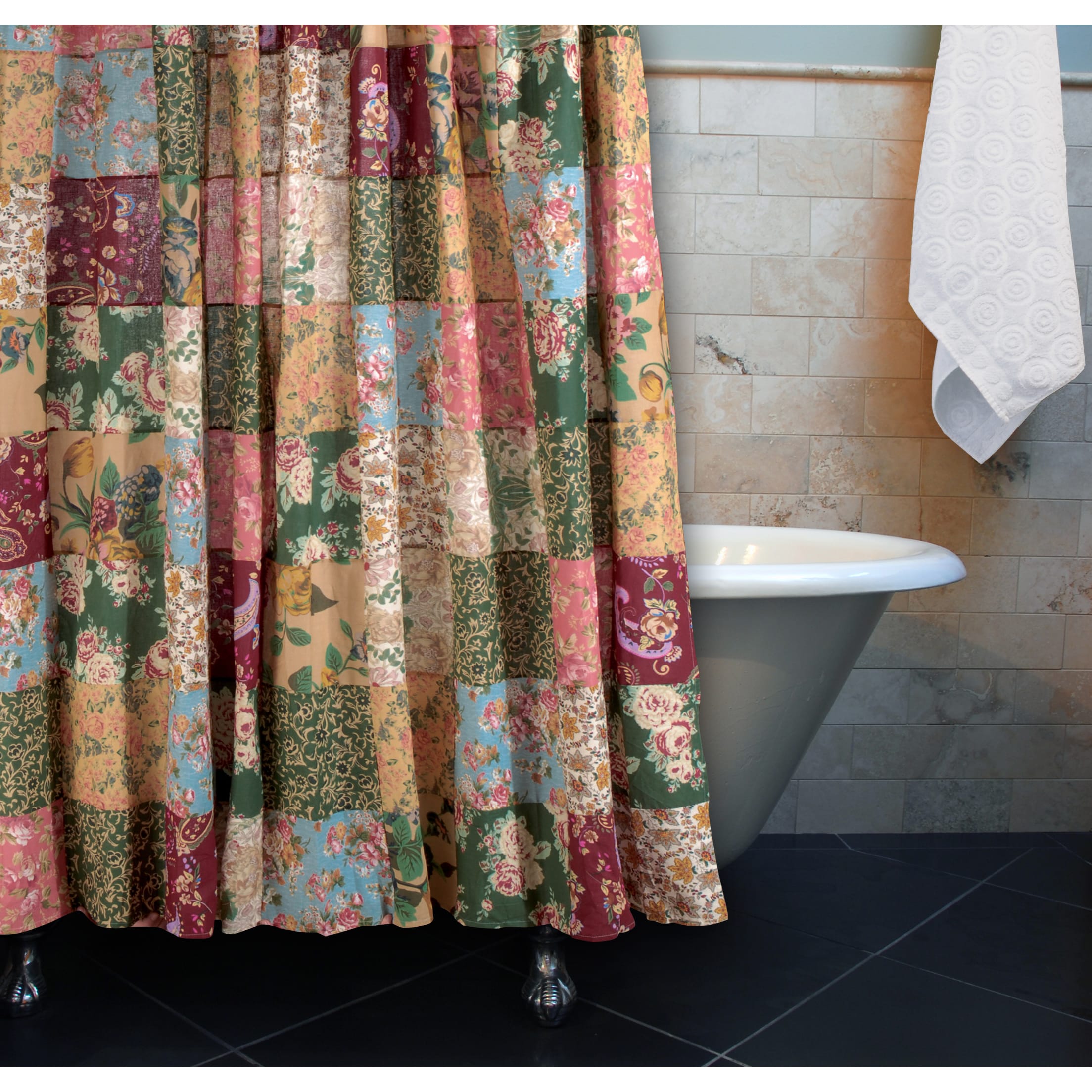 Greenland Home Fashions Antique Chic Authentic Patchwork Cotton Shower Curtain