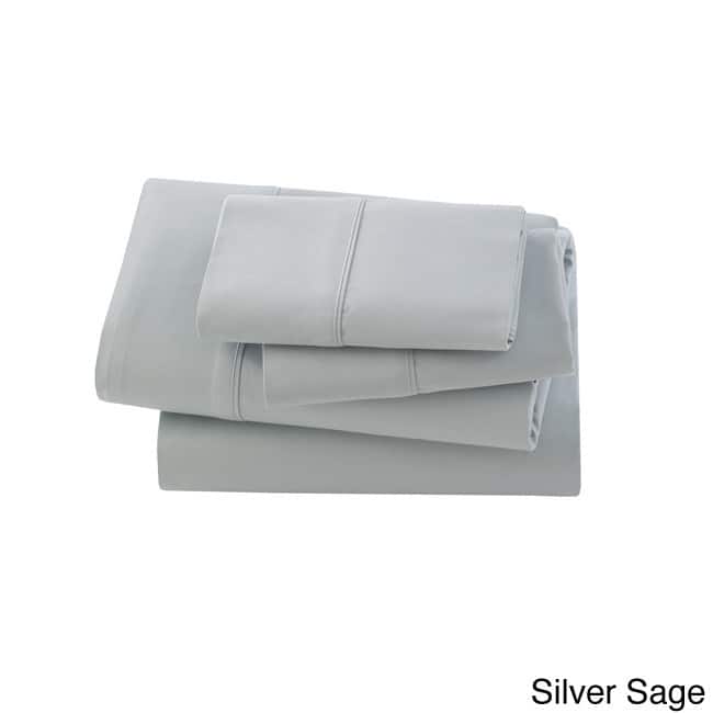 Rayon from Bamboo Collection Bed Sheet Set - Silver Sage - 4 Piece - Twin