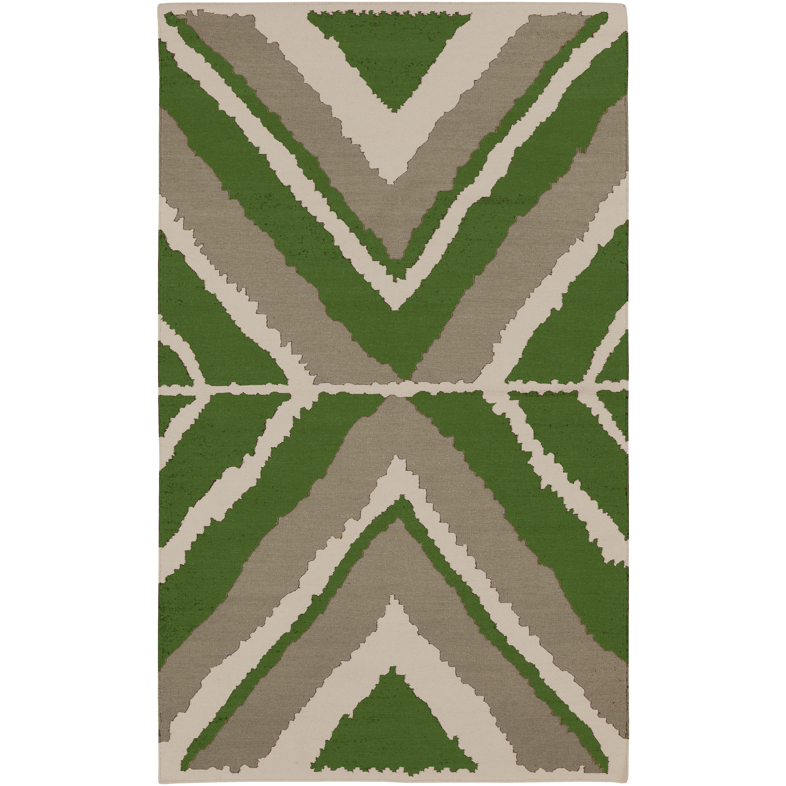 Beth Lacefield Hand woven Adney Flatweave Spinach Wool Rug (33 X 53)