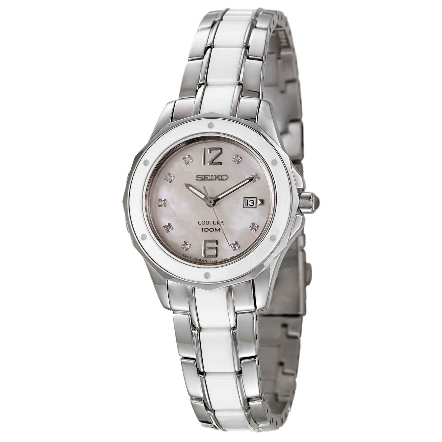 Seiko Womens Coutura Mother of Pearl Two tone Watch Today $174.99