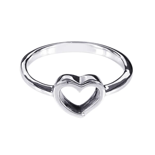 Handmade Modern Romance .925 Sterling Silver Heart Ring (Thailand ...