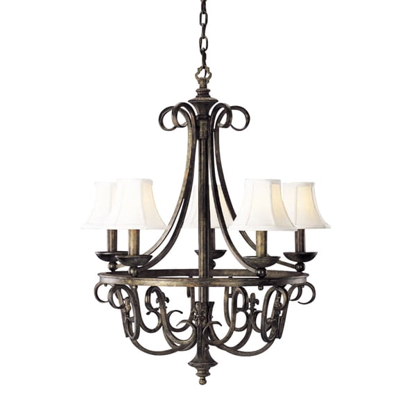 Aztec Lighting Wrought Iron 5-light Chandelier