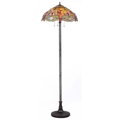 Tiffany Style Dragonfly Design 3-light Floor Lamp