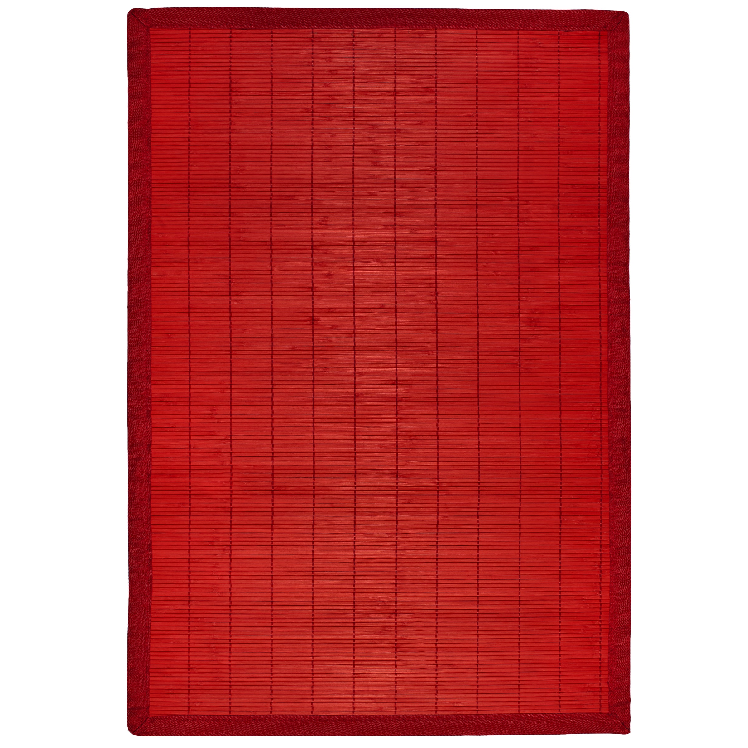 Red Bamboo Rug With Red Border (6 X 9)