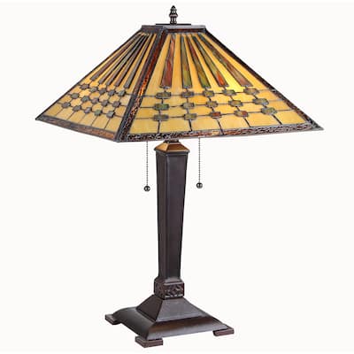 Mission Design 2-light Black Table Lamp