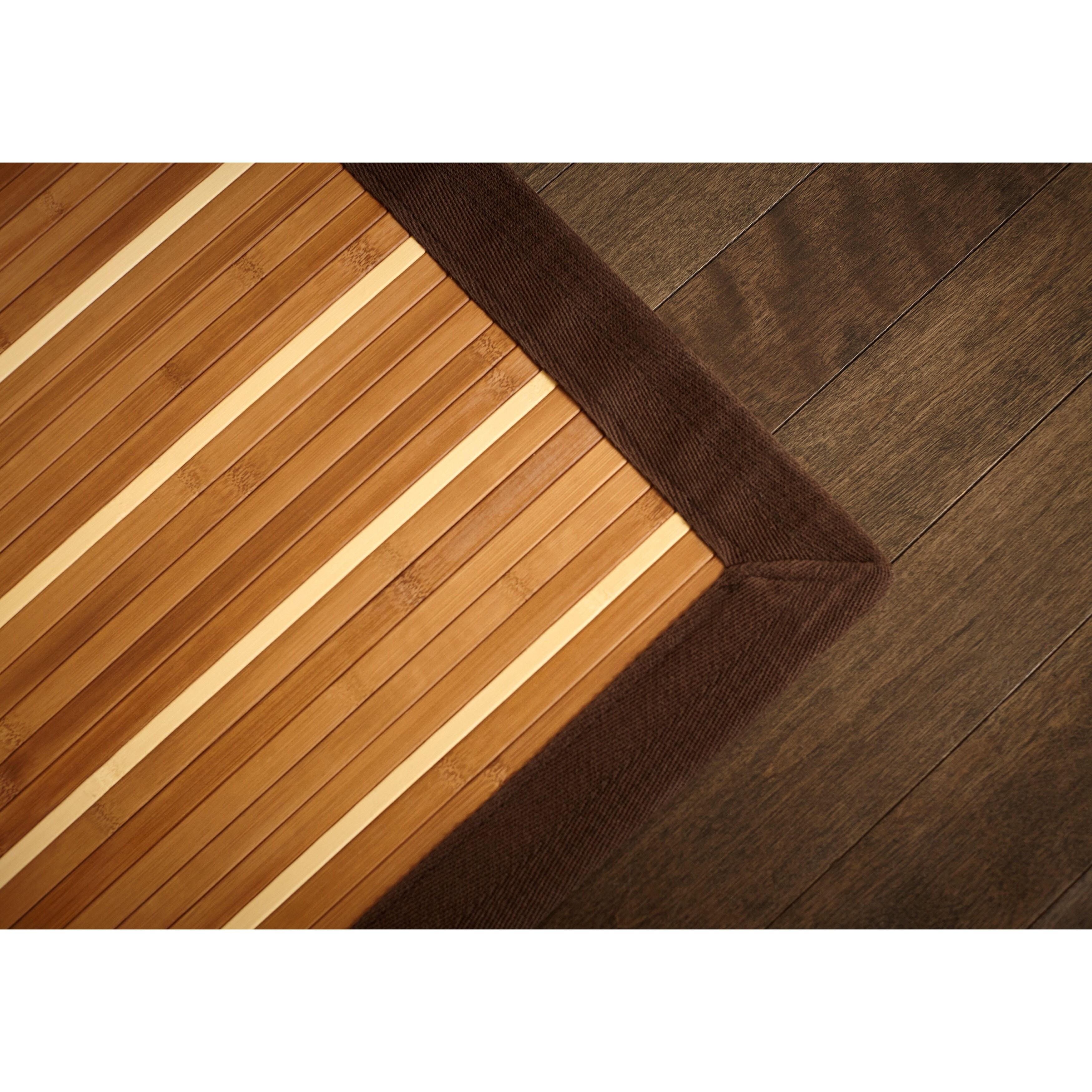 Shop Jani Teak And Holly Bamboo Brown Border Area Rug 6 X 9