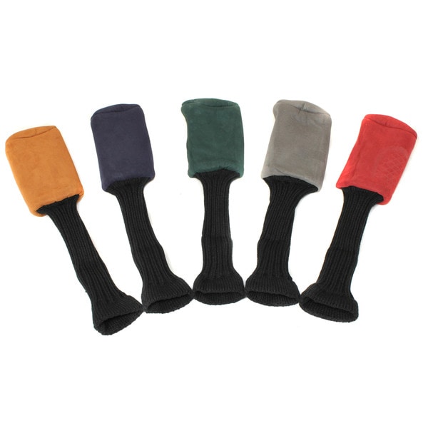 Pro Source Long Neck Suede Leather Golf Club Headcovers (Set of 3)