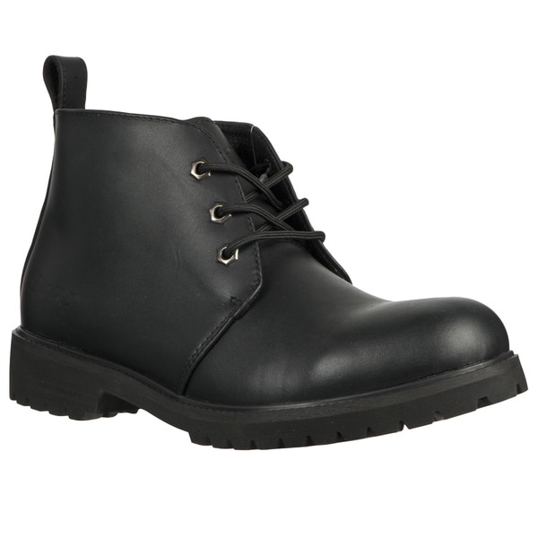 Shop Lugz Men's 'Chukka' Black Leather Lace-up Ankle Boots - Free ...