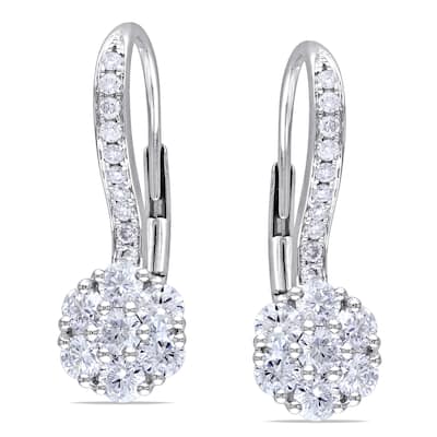 Miadora 14k White Gold 1ct TDW Diamond Earrings