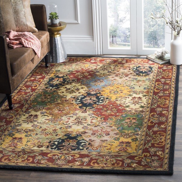 Safavieh Handmade Heritage Timeless Traditional Multicolor/ Burgundy Wool Rug (8' x 10')