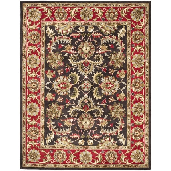 Safavieh Handmade Heritage Timeless Traditional Chocolate Brown/ Red Wool Rug - 8'3 x 11'