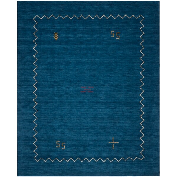 Safavieh Handmade Himalaya Blue Wool Gabbeh Area Rug - 8'9 x 12'
