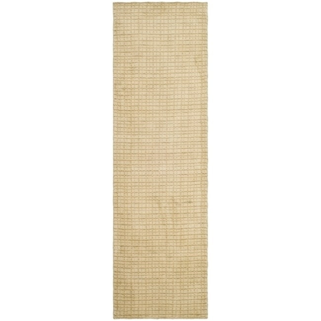 Loomed Knotted Metro Beige Wool Rug (26 X 11)